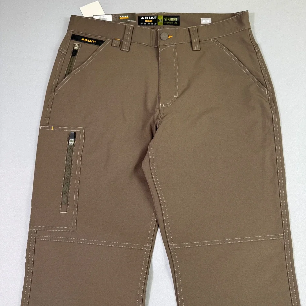 Ariat Rebar M5 Dritek Work Pants Mens 33/32 Brown Straight Leg DuraStretch NWT